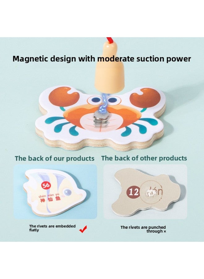 Loquat # @ Magnetic Fishing Toy Children 1-3 Years Old 2-2 Years Old And A Half Boys And Girls 6 Children Baby Gift-Color:¥¥¥double-sided-large Magnetic-(portable) Storage Box 【31 Fish + 2 Rods + Scene Pic - Image 4