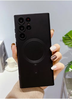 Color Fans جراب Magsafe لهاتف Samsung Galaxy S23 Ultra المحمول مع خاصية الامتصاص المغناطيسي والشحن اللاسلكي مع غلاف عدسة ناعم باللون الأسود  - Image 3