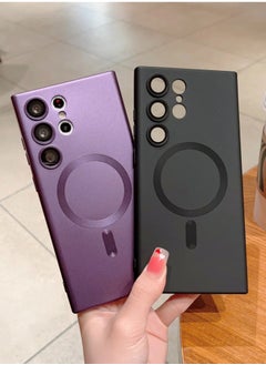 Color Fans جراب Magsafe لهاتف Samsung Galaxy S23 Ultra المحمول مع خاصية الامتصاص المغناطيسي والشحن اللاسلكي مع غلاف عدسة ناعم باللون الأسود  - Image 4