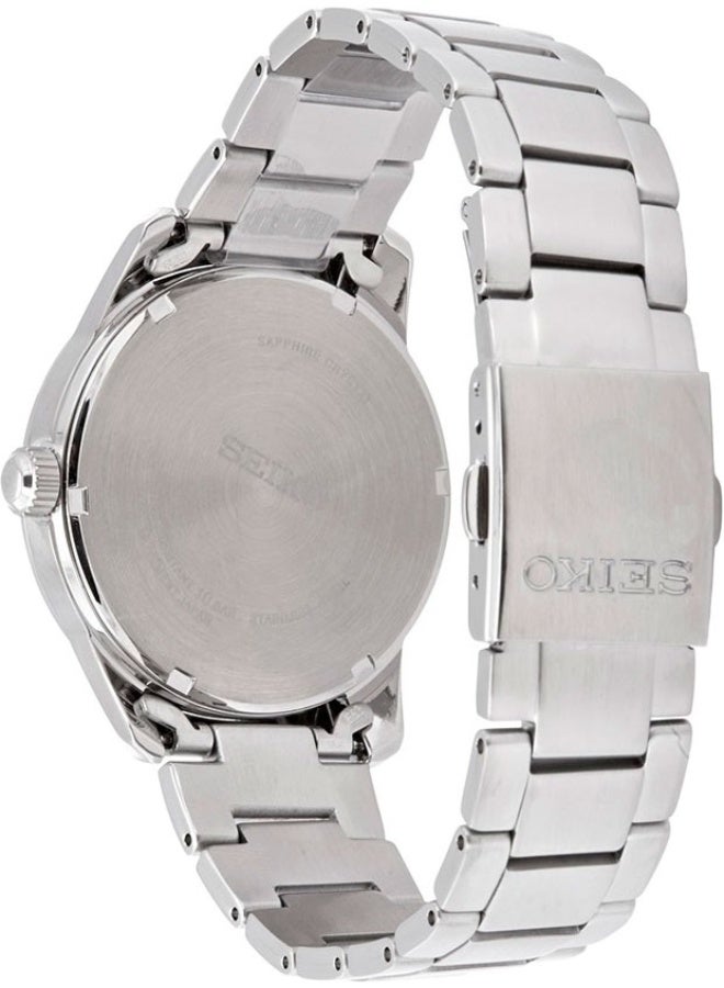 Seiko ساعة شمسية SNE525P1، قرص أزرق 40 مم، سوار من الفولاذ المقاوم للصدأ، مقاومة للماء حتى 100 م - Image 5