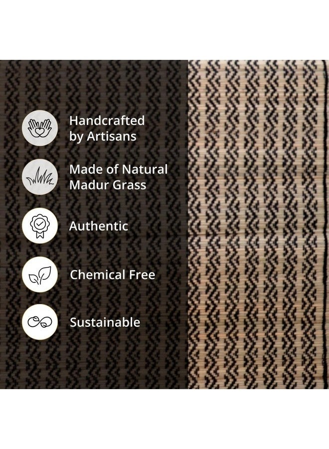 Peepul Tree Handcrafted Heat Resistant Grass Dinner Placemats for Dining Table | Eco Friendly Tableware Sustainably Handwoven from Natural Grass, Rectangle (6 PLACEMATS and 1 Table Runner, Black) - Image 4