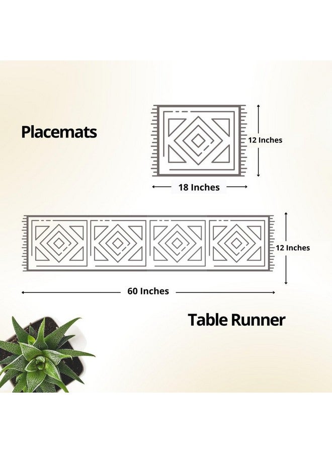 Peepul Tree Handcrafted Heat Resistant Grass Dinner Placemats for Dining Table | Eco Friendly Tableware Sustainably Handwoven from Natural Grass, Rectangle (6 PLACEMATS and 1 Table Runner, Black) - Image 5