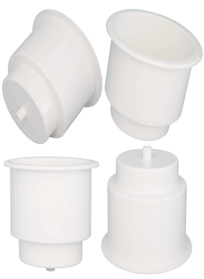 Yuanhe White Plastic Cup Drink Holder Insert with Drain for Boat Car Marine Rv, 4PCS - Image 1
