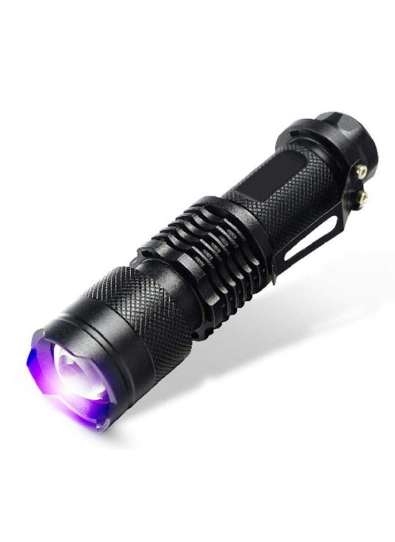 Cool Baby Zoomable LED UV Flashlight Torch Light Ultra Violet Light Blacklight UV Lamp AA Battery  - Image 2