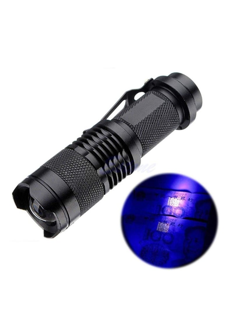 Cool Baby Zoomable LED UV Flashlight Torch Light Ultra Violet Light Blacklight UV Lamp AA Battery  - Image 4