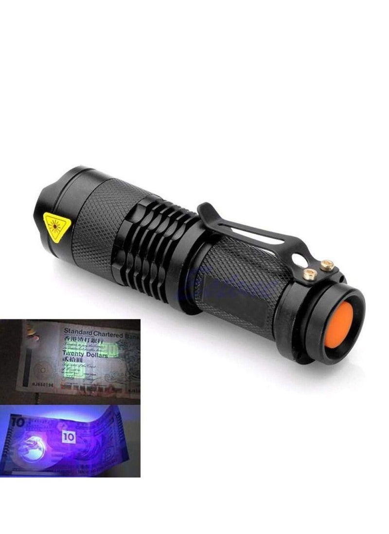 Cool Baby Zoomable LED UV Flashlight Torch Light Ultra Violet Light Blacklight UV Lamp AA Battery  - Image 3