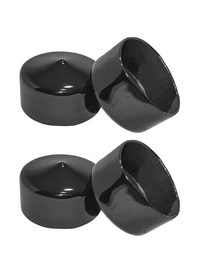 Arabest Rubber Pipe Cap End Caps 2 Inch Round Black Vinyl Covers Pack of 4 Hardware Plugs for Pipes Dock Poles PVC Flexible Push On Design Metal Tubing Post Rubber Cover Snug Fit 1 Deep - Image 1