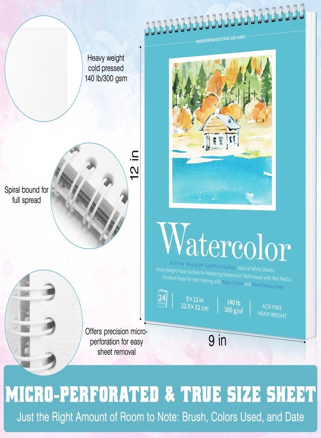 Sadoup Watercolor Paper Pad, Watercolor Sketchbook 9" x12” 140lb/300gsm, Spiral Bound Water Color Pad Journal and Sketchbook for Adults & Kids, Markers and Art Journaling - Image 2