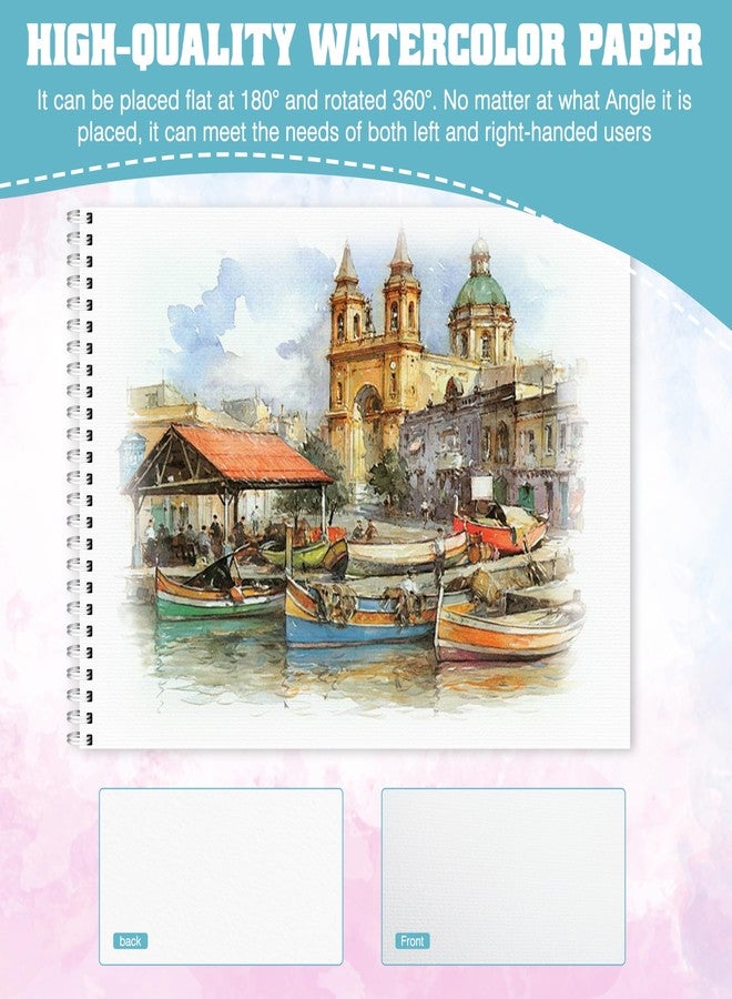 Sadoup Watercolor Paper Pad, Watercolor Sketchbook 9" x12” 140lb/300gsm, Spiral Bound Water Color Pad Journal and Sketchbook for Adults & Kids, Markers and Art Journaling - Image 4