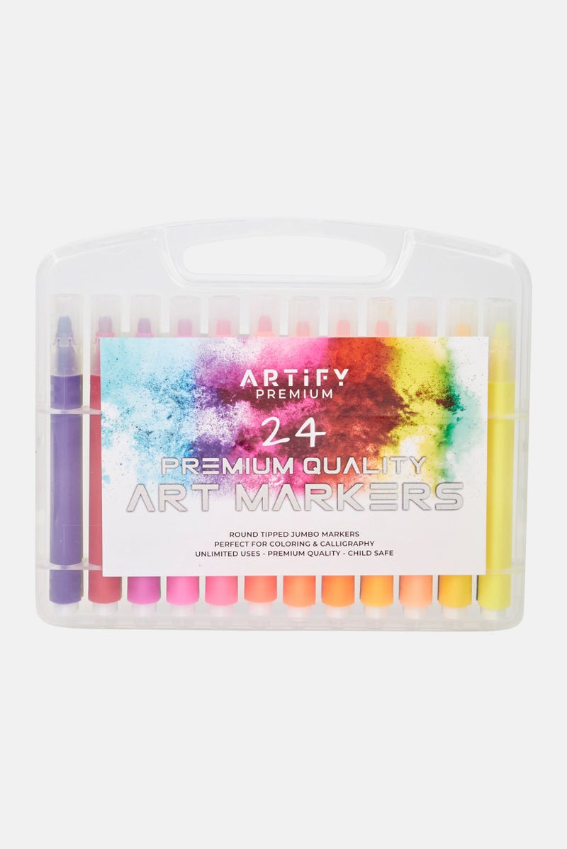 Artify 24 Pieces Premium Quality Art Markers, Pink Combo - Image 1