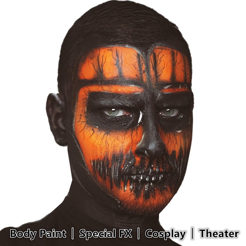 Go Ho Orange Face Paint Stick,Water Based Cream Orange Face Body Paint Washable for Halloween Cosplay SFX Tiger Pumpkin Makeup - Image 2