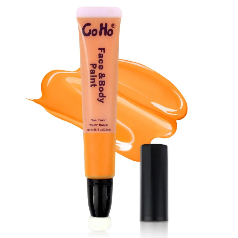 Go Ho Orange Face Paint Stick,Water Based Cream Orange Face Body Paint Washable for Halloween Cosplay SFX Tiger Pumpkin Makeup - Image 1