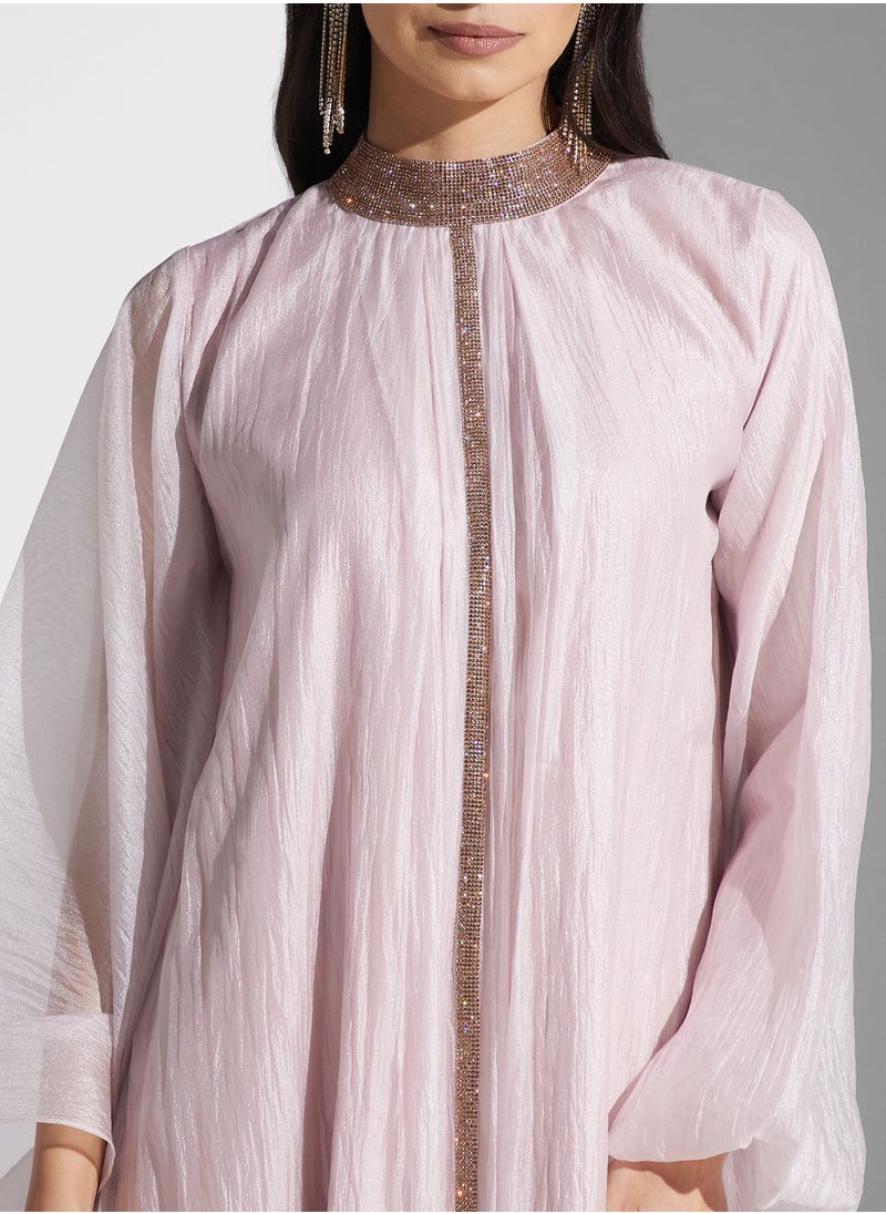 Namshi x - Embellished Trim Abaya - Image 1