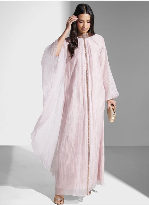Embellished Trim Abaya
