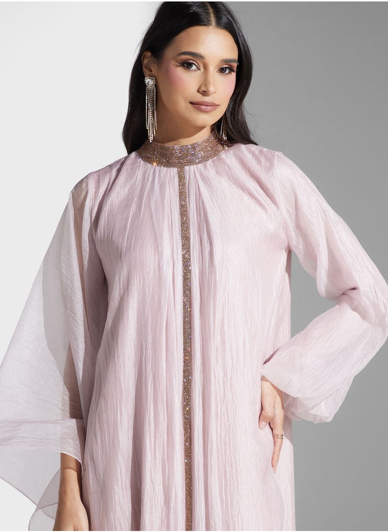 Namshi x - Embellished Trim Abaya - Image 1