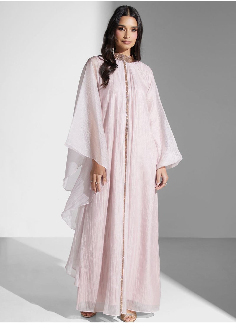 Namshi x - Embellished Trim Abaya - Image 1