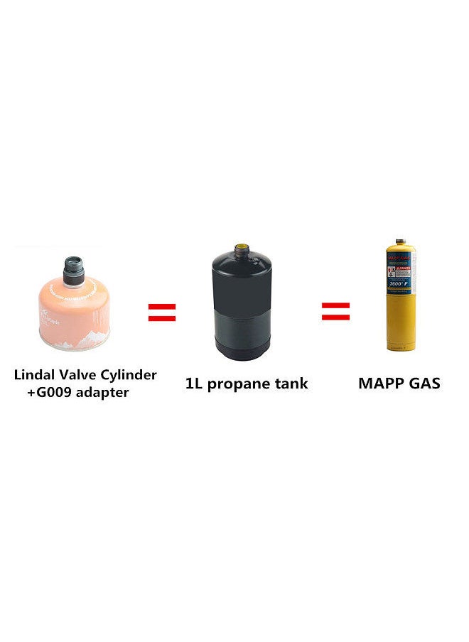 Jeebel Camp - Camping Gas Stove Adapter Convertor Lindal Valve Canister to 1L Green Propane Tank or Welding Torch MAPP Gas - Image 1
