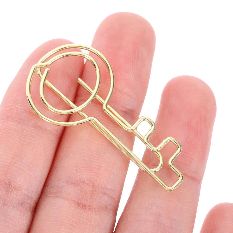 Gold Key Shaped Metal Paper Clips 30pcs Office Desk Organizer Accessories - Image 5