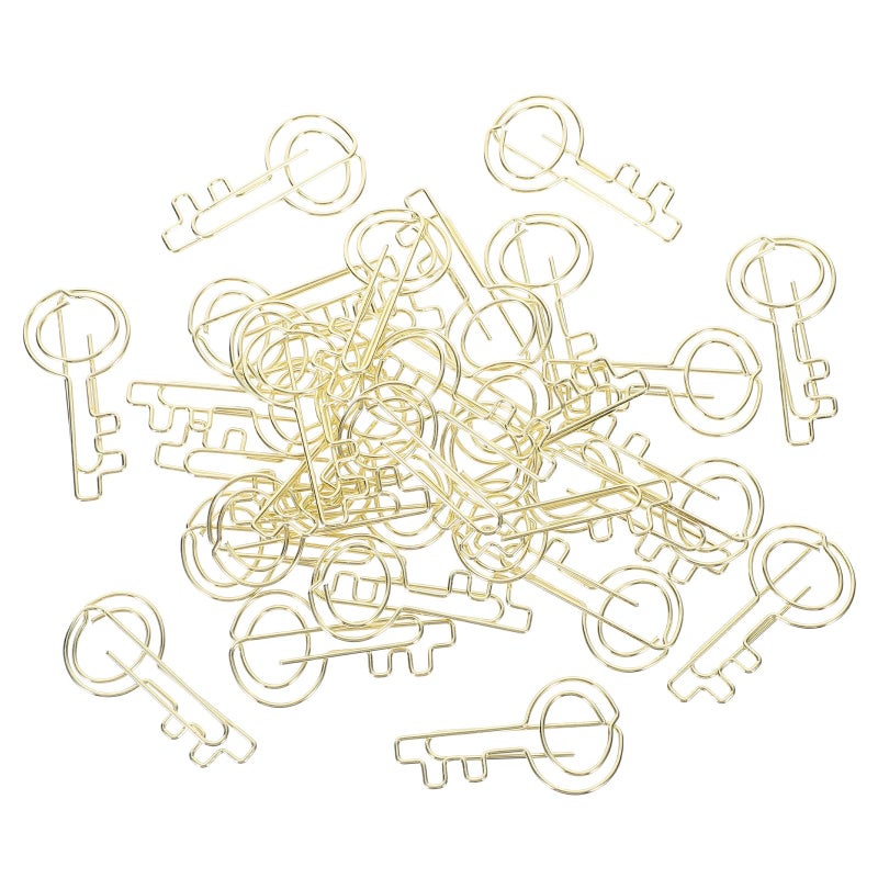 Gold Key Shaped Metal Paper Clips 30pcs Office Desk Organizer Accessories - Image 2