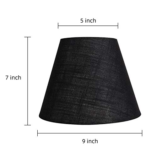 TOOTOO STAR Barrel Black Small Lamp Shade for Table Lamps Replacement, 5x9x7 Inch,Fabric Cloth, Spider Model (Black) - Image 2