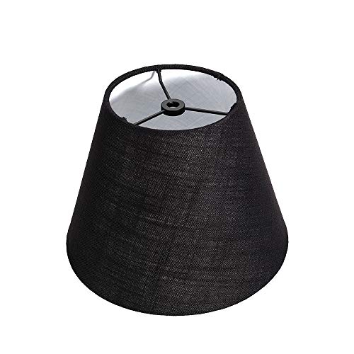TOOTOO STAR Barrel Black Small Lamp Shade for Table Lamps Replacement, 5x9x7 Inch,Fabric Cloth, Spider Model (Black) - Image 1