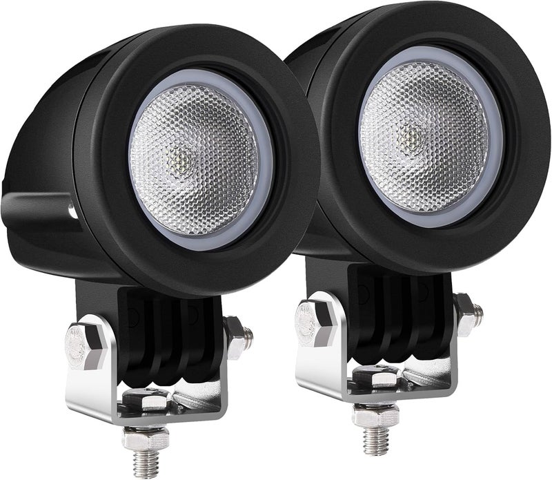 Audak 2Pcs 10W Flood Mini LED Work Light - 2 Inch Round LED Driving Lights for Motorcycles, ATVs, and Trucks - Image 1
