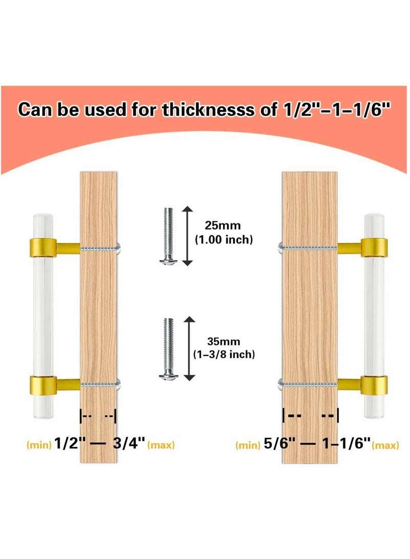 SYOSI مقبض باب 2 حزمة سحب دفع مقبض حظيرة ثقيل شفافة أكريليك قضيب إمساك السلامة لخزائن الحمام والمرآة والجاراج ومستلزمات الحمام والديكور - Image 4
