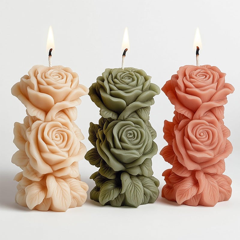 EVERELAM Succulent Flower Silicone Wave Spiral Candle Mold - Silicone Resin Casting Molds for Candle & Resin & Soap Craft Supplies - Image 1