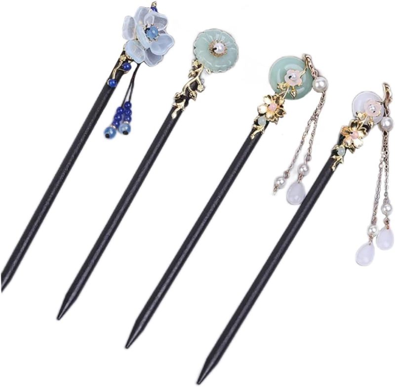 Chinese Hair Sticks: Multicolor - Traditional Chinese Hairpin for Women With Long Hair - Image 1