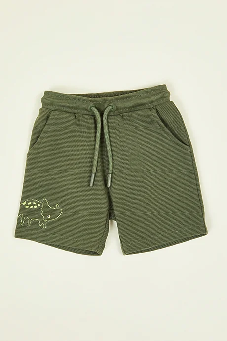 أر أند بي Embroidery Detail Shorts with Drawstring Waist