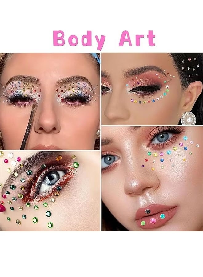 YOUGE 3300+ Pcs Rhinestone Stickers Transparent Self Adhesive Crystal Glitter Diamond Art Gemstone Stickers Suitable for Face Decoration Diy Nail Phone Case 20 Sheet - Image 3