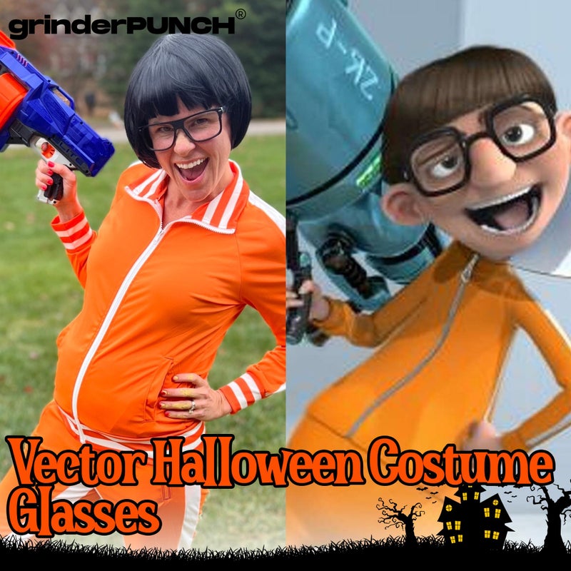 grinderPUNCH Thick Square Frame Clear Lens Glasses Eyeglasses Super Oversized Fashion and Costume - Black - Image 3
