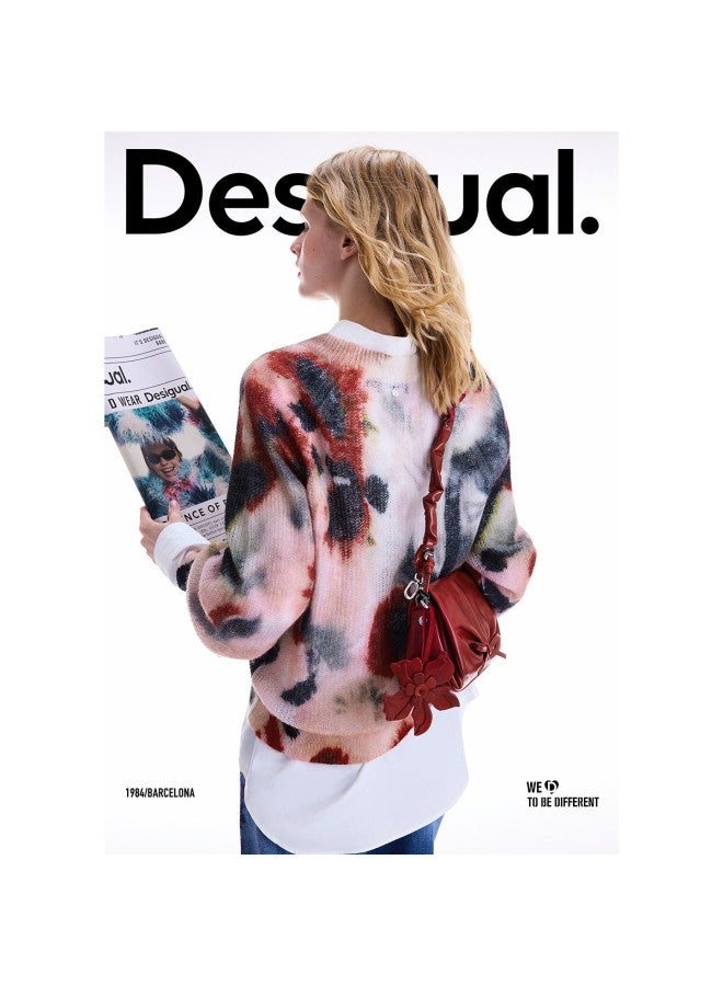 DESIGUAL 25 وصول جديد خريف/شتاء سترة نسائية من مزيج الصوف بطباعة زهور بالألوان المائية - Image 5