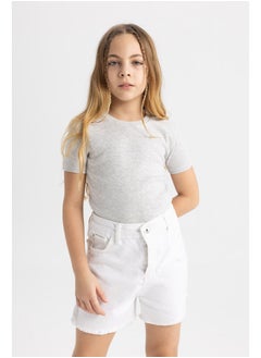 DeFacto Girl Slim Fit Knitted Short Sleeve Body  - Image 1