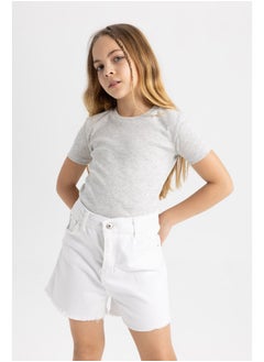 DeFacto Girl Slim Fit Knitted Short Sleeve Body  - Image 5