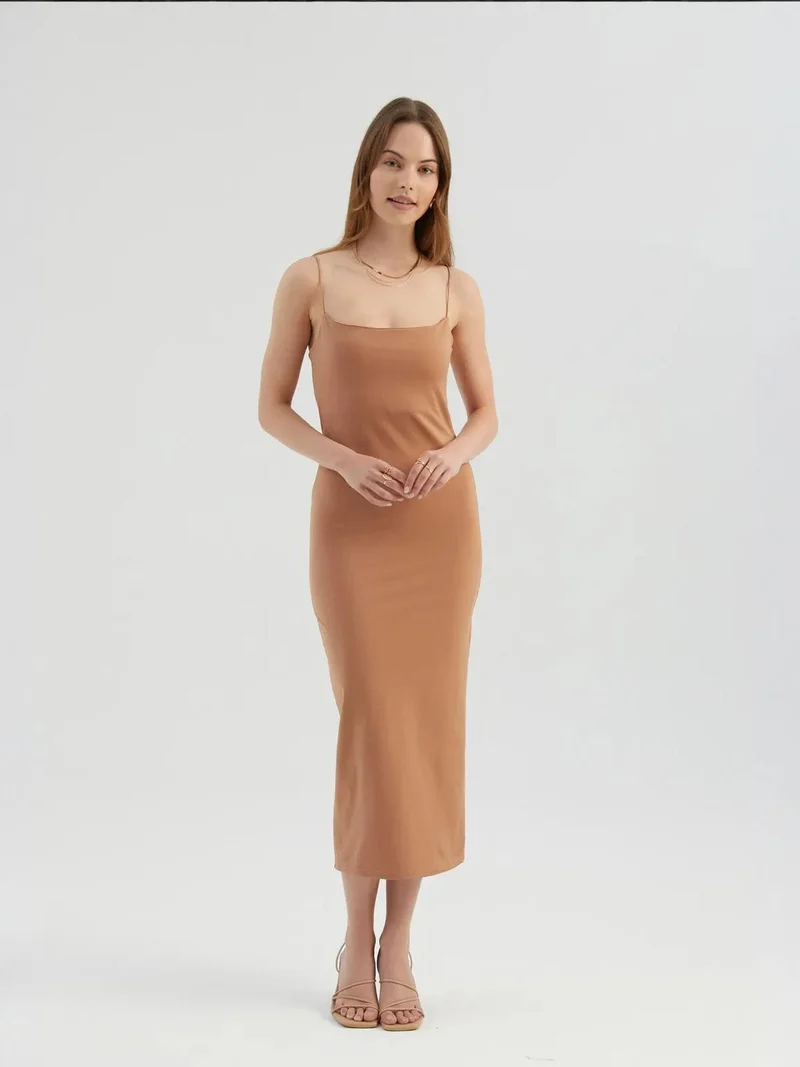 HICCUP Spaghetti Strap Midi Bodycon Dress