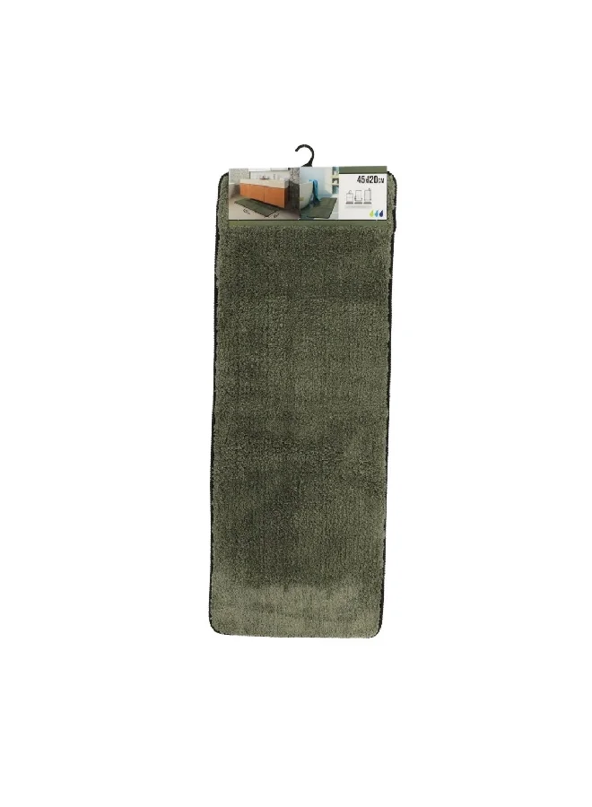 Tendance Large Double Sink Comfortable and Soft Microfiber Bathroom Mat Khaki Green 45 x 120 cm AA7748143