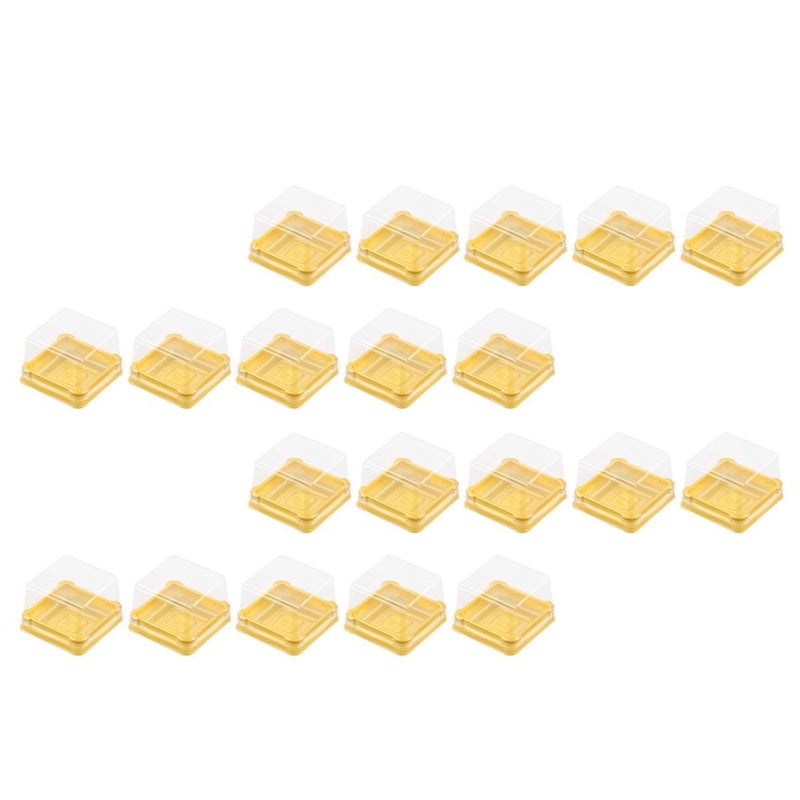 150 Square Plastic Egg Yolk Puff Boxes Gold Moon Cake Containers - Image 2