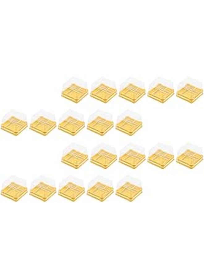 150 Square Plastic Egg Yolk Puff Boxes Gold Moon Cake Containers - Image 1