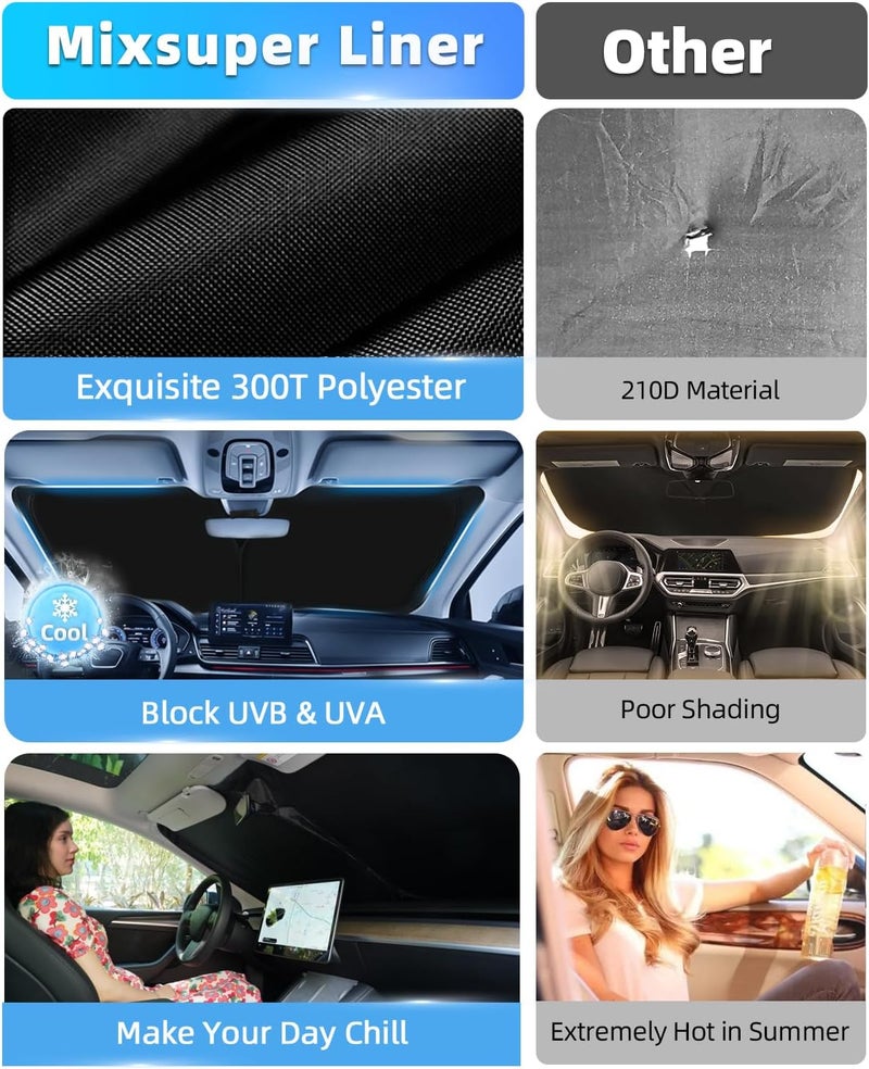 Mixsuper Liner Windshield Sun Shade for Kia Telluride 2020-2025 - Image 5
