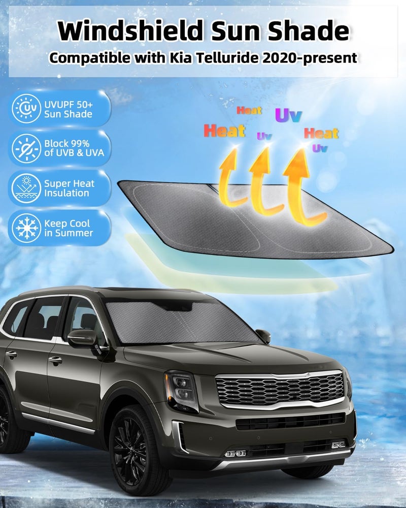Mixsuper Liner Windshield Sun Shade for Kia Telluride 2020-2025 - Image 2
