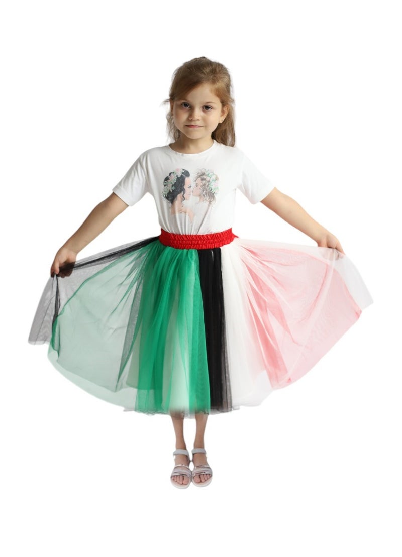D'Daniela Girls UAE Flag National Day Skirt - Image 1