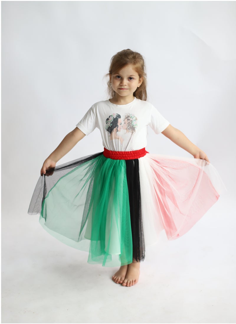 D'Daniela - Girls UAE Flag National Day Skirt - Image 1