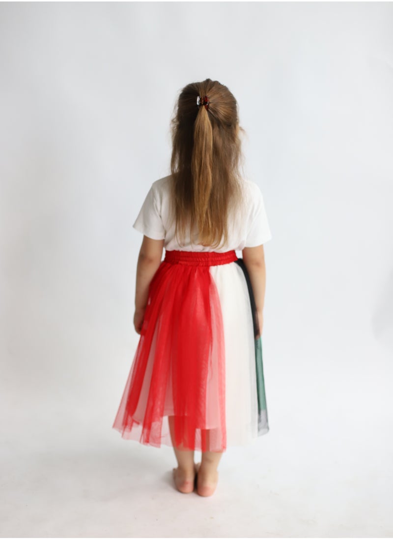 D'Daniela - Girls UAE Flag National Day Skirt - Image 1