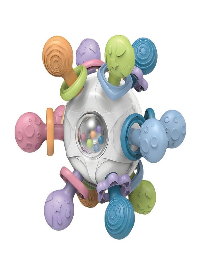 Hexwell لعبة تسنين حسية للأطفال من هيكسويل - لعبة تسنين وخشخيشة آمنة غذائيًا - هدايا للأطفال حديثي الولادة، ألعاب تسنين للأطفال من عمر 0-6 أشهر و6-12 شهرًا - Image 1