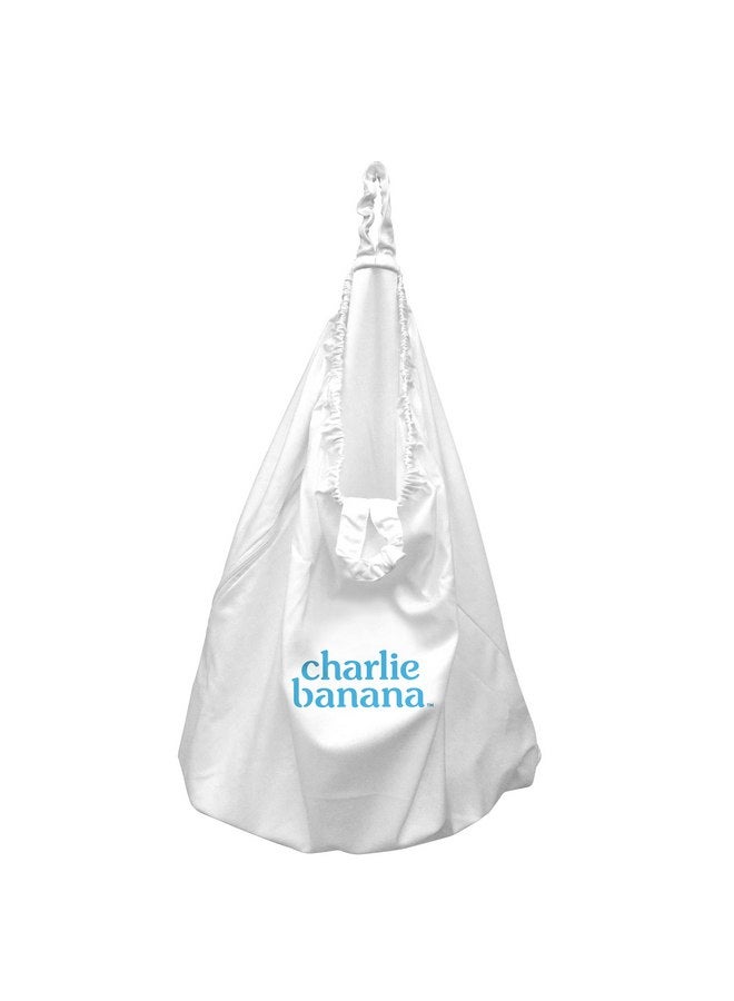 Charlie Banana Reusable and Washable Cloth Diaper Wet Bag, Waterproof Hanging Diaper Pail and Laundry Bag, White - Image 1