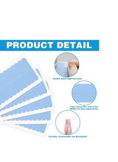CANIPHA 240Pcs Hair Extension Tape, Adhesive Replacement Tape for Hair Extensions, Double Sided Hair Tape Human Hair Tape Tabs Tape in Extension Replacement Tape Wig Tape, Wig Tape Beauty Tools(Blue)  - Image 5