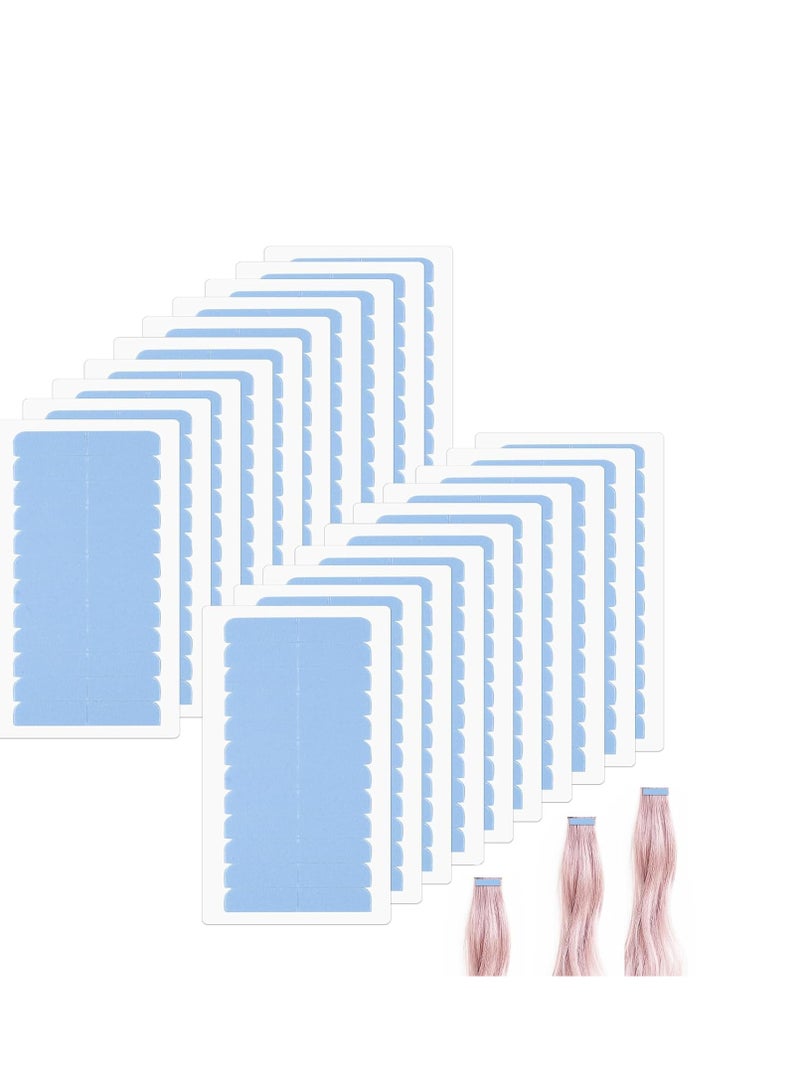 CANIPHA 240Pcs Hair Extension Tape, Adhesive Replacement Tape for Hair Extensions, Double Sided Hair Tape Human Hair Tape Tabs Tape in Extension Replacement Tape Wig Tape, Wig Tape Beauty Tools(Blue)  - Image 1