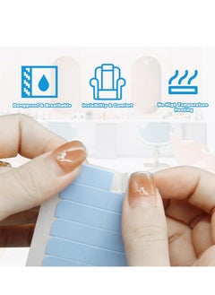 CANIPHA 240Pcs Hair Extension Tape, Adhesive Replacement Tape for Hair Extensions, Double Sided Hair Tape Human Hair Tape Tabs Tape in Extension Replacement Tape Wig Tape, Wig Tape Beauty Tools(Blue)  - Image 3