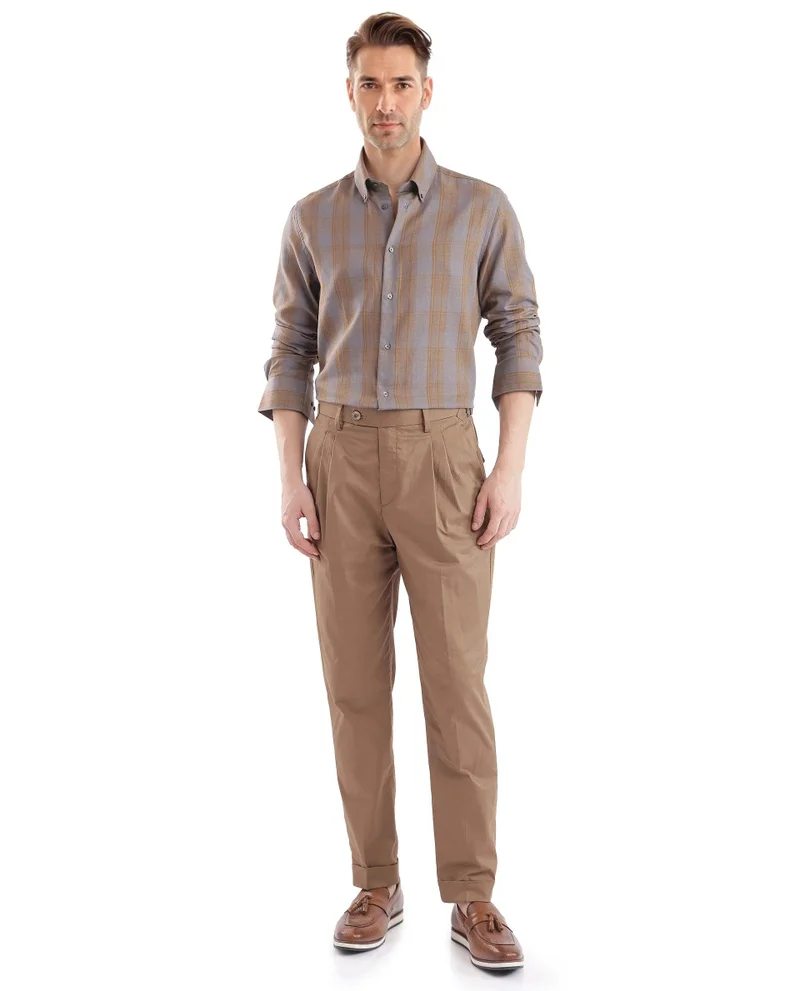 Rare Rabbit Men's Regular Fit Checkered Shirt